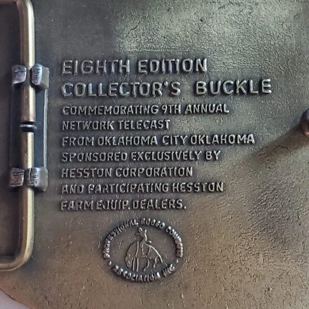 1982 Hesston National Finals Rodeo Belt Buckle Eighth Edition All Around Cowboy